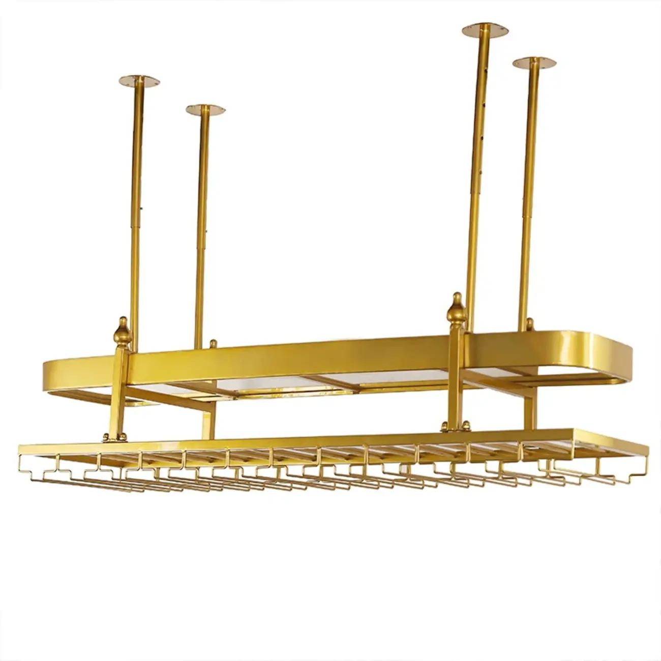 Wall-Mounted Metal Wine Rack Glam Gold Stylish Image - 9 | homeyfad