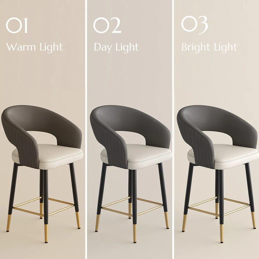 Modern Open Curved Back Upholstered Counter Height Bar Stools Image - 15 | homeyfad