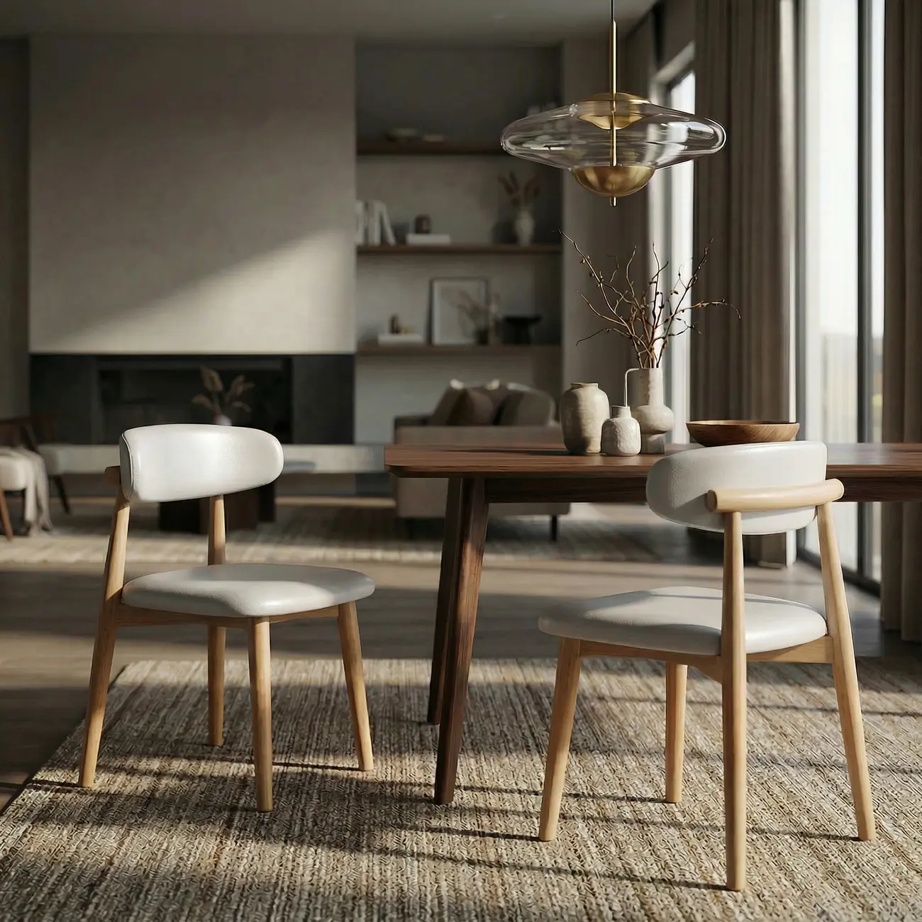 Mid-Century Modern Wooden Dining Chair Set of 2 Image - 8 | homeyfad