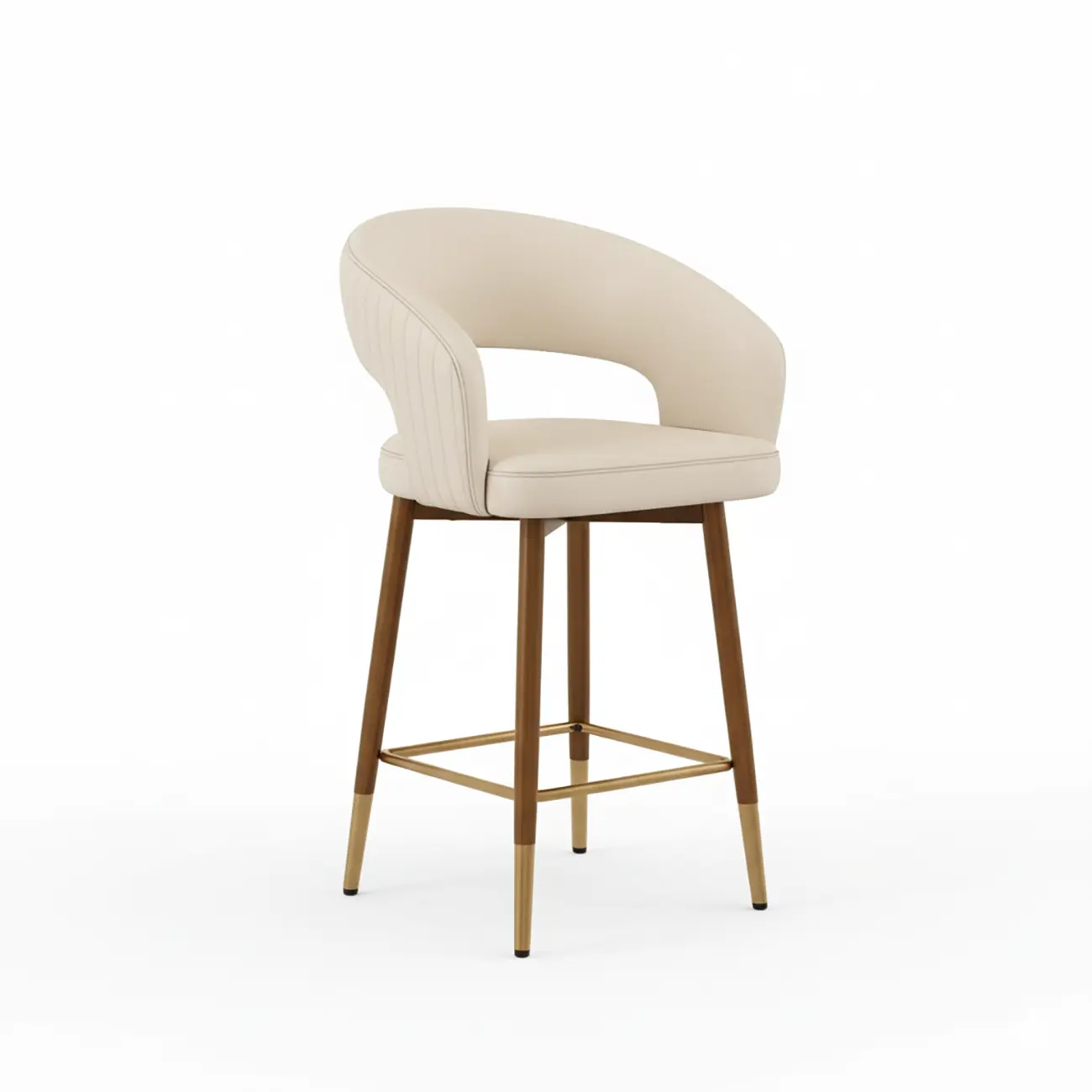 Modern Open Curved Back Upholstered Counter Height Bar Stools Image - 17 | homeyfad