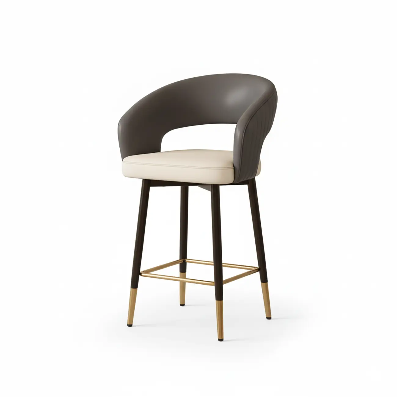 Modern Open Curved Back Upholstered Counter Height Bar Stools Image - 16 | homeyfad