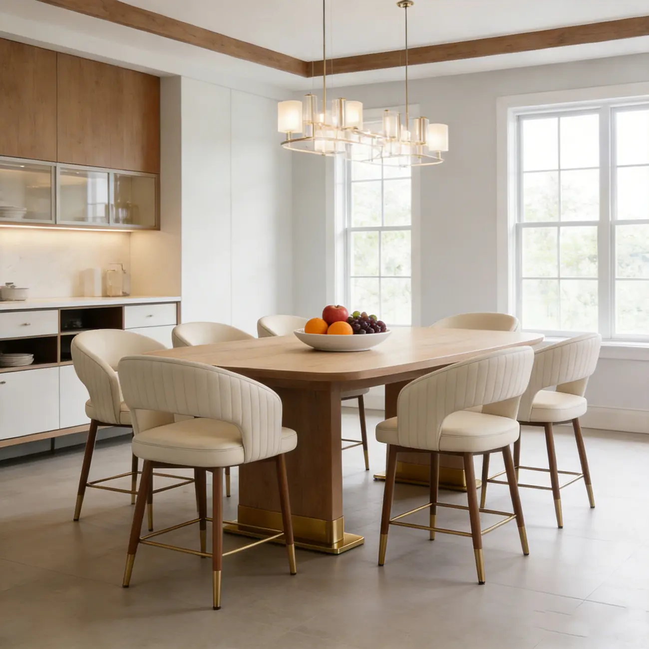 Modern Open Curved Back Upholstered Counter Height Bar Stools Image - 3 | homeyfad