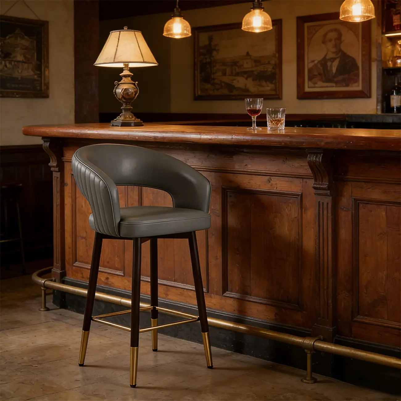 Modern Open Curved Back Upholstered Swivel Counter Height Bar Stools Image - 4 | homeyfad