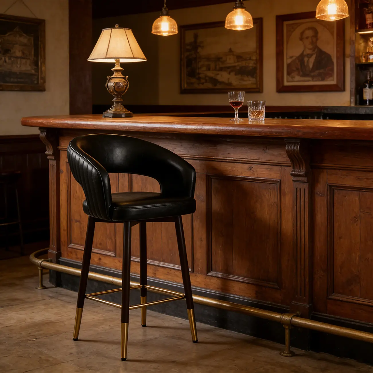 Modern Open Curved Back Upholstered Swivel Counter Height Bar Stools Image - 1 | homeyfad