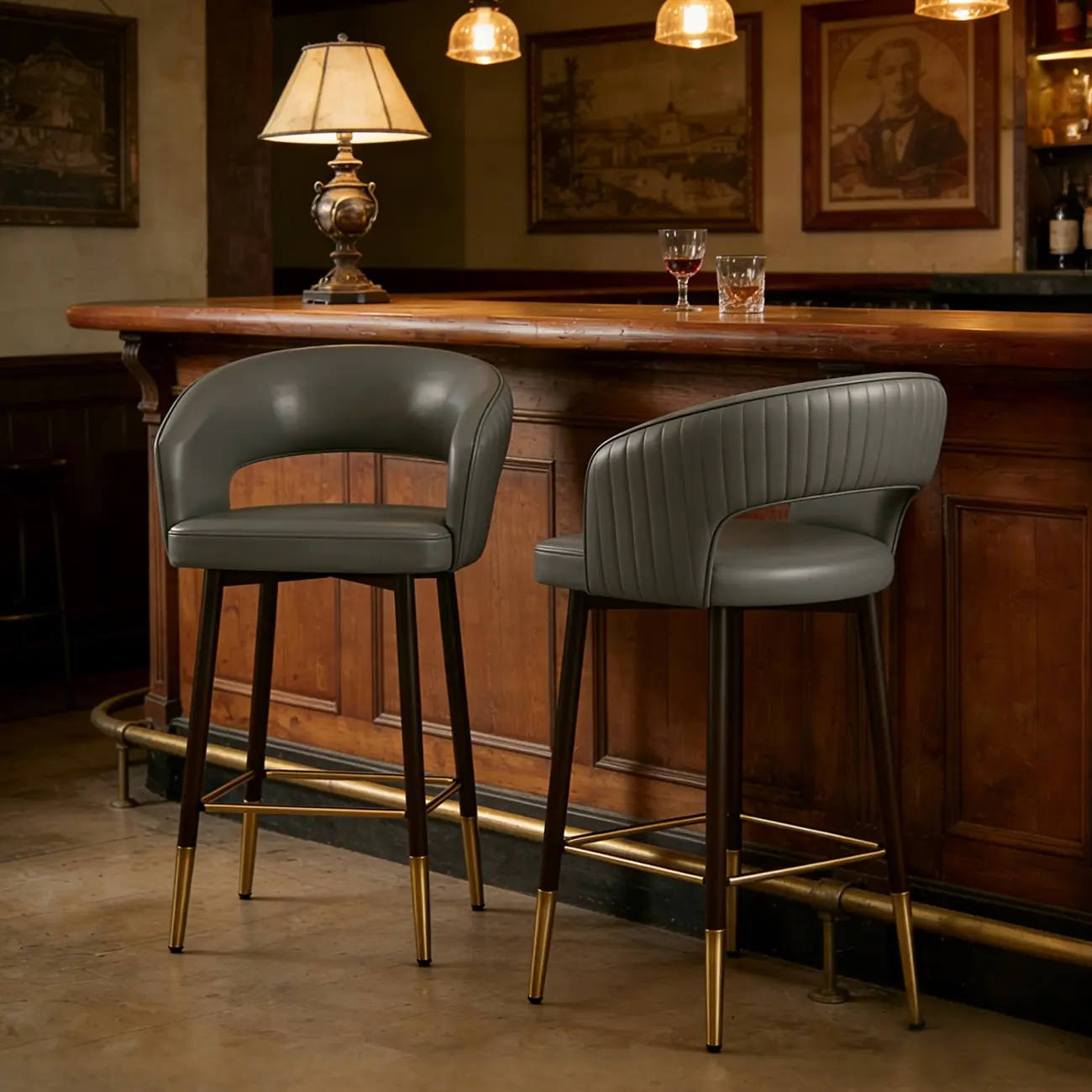 Modern Open Curved Back Upholstered Swivel Counter Height Bar Stools Image - 6 | homeyfad