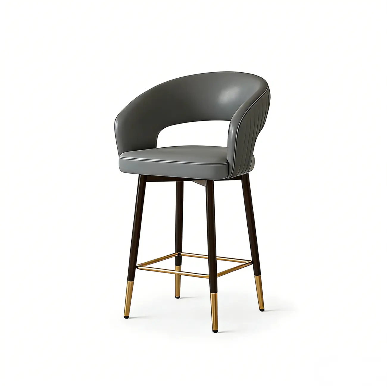 Modern Open Curved Back Upholstered Swivel Counter Height Bar Stools Image - 8 | homeyfad