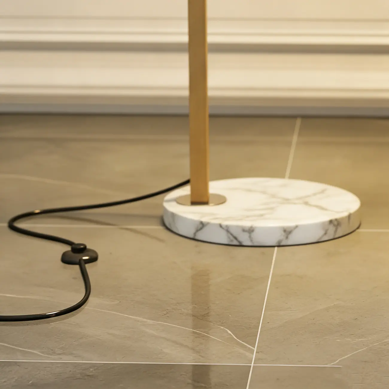 Modern Arched Floor Lamp with Adjustable Pleated Shade Image - 4 | homeyfad