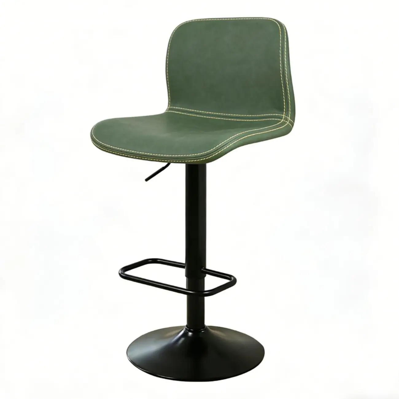 Leather Low Back Adjustable Swivel Sleek Bar Stools Image - 21 | homeyfad