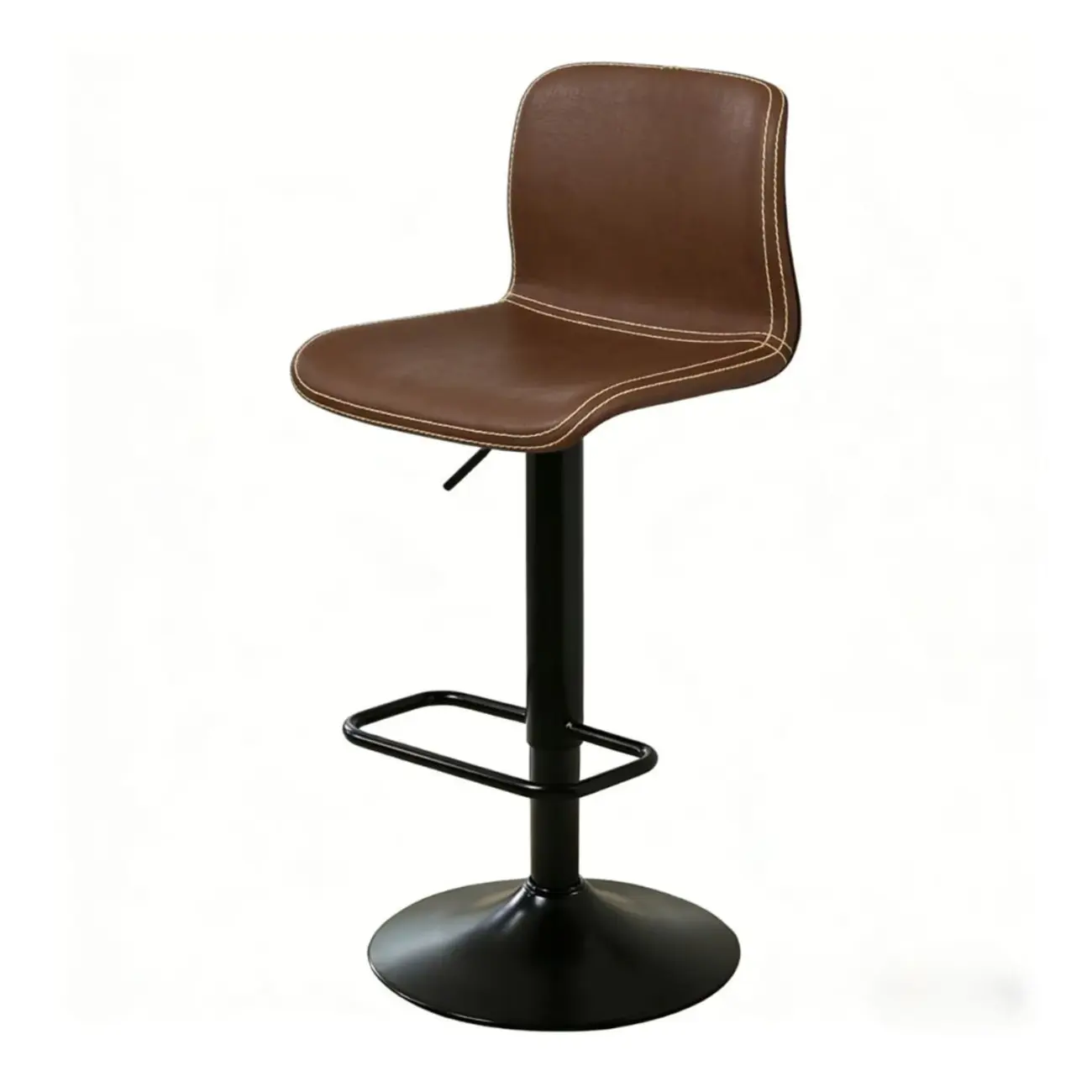 Leather Low Back Adjustable Swivel Sleek Bar Stools Image - 22 | homeyfad