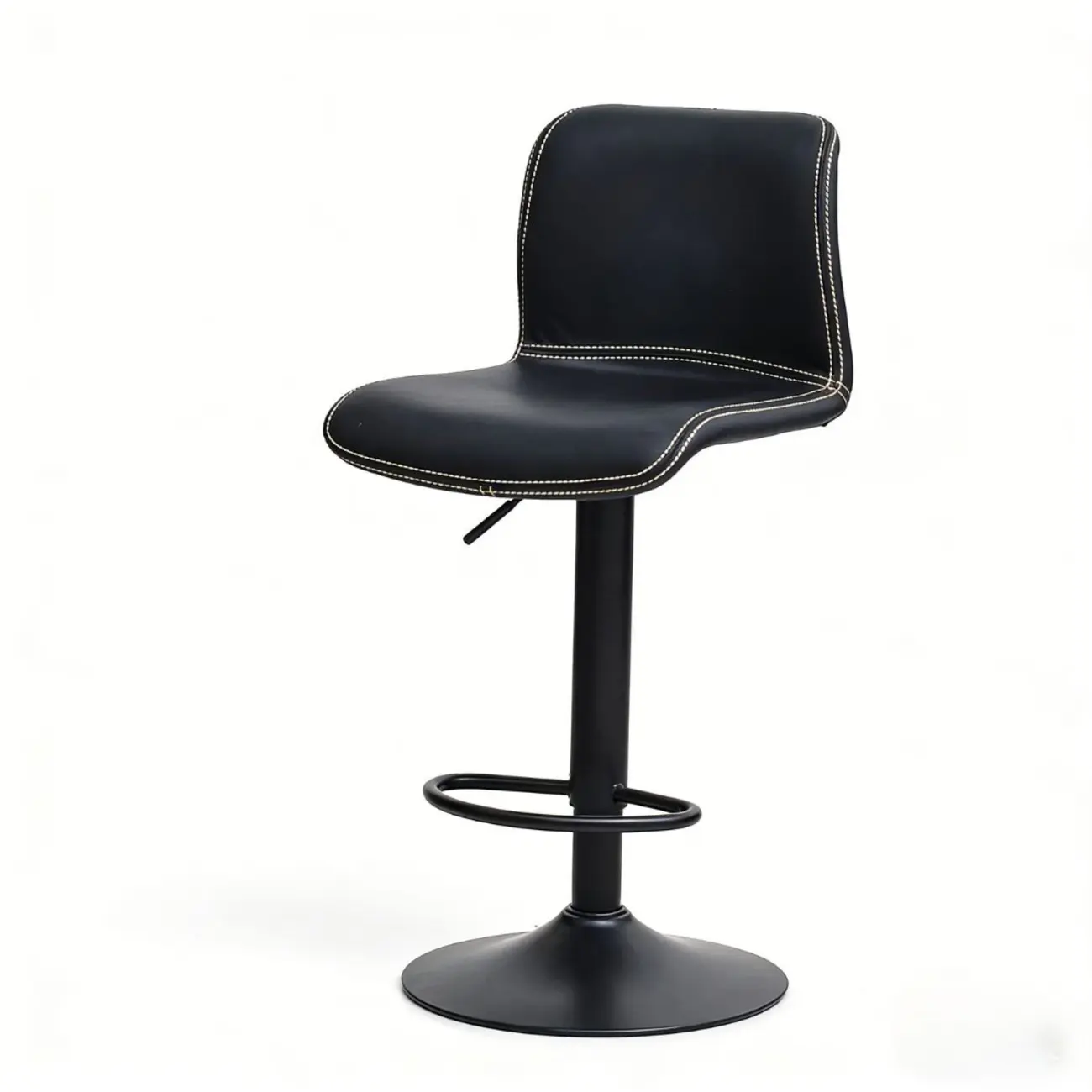 Leather Low Back Adjustable Swivel Sleek Bar Stools Image - 23 | homeyfad