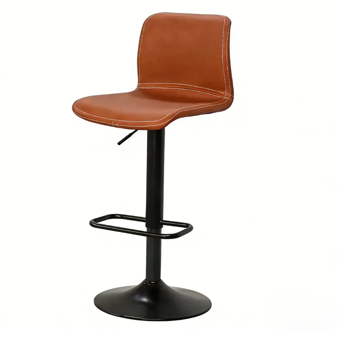 Leather Low Back Adjustable Swivel Sleek Bar Stools Image - 27 | homeyfad
