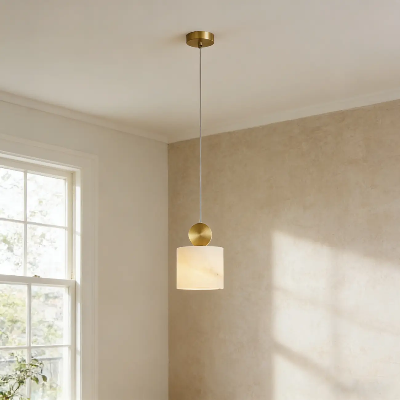 Modern Conical Alabaster White Bedroom Pendant Light Image - 7 | homeyfad