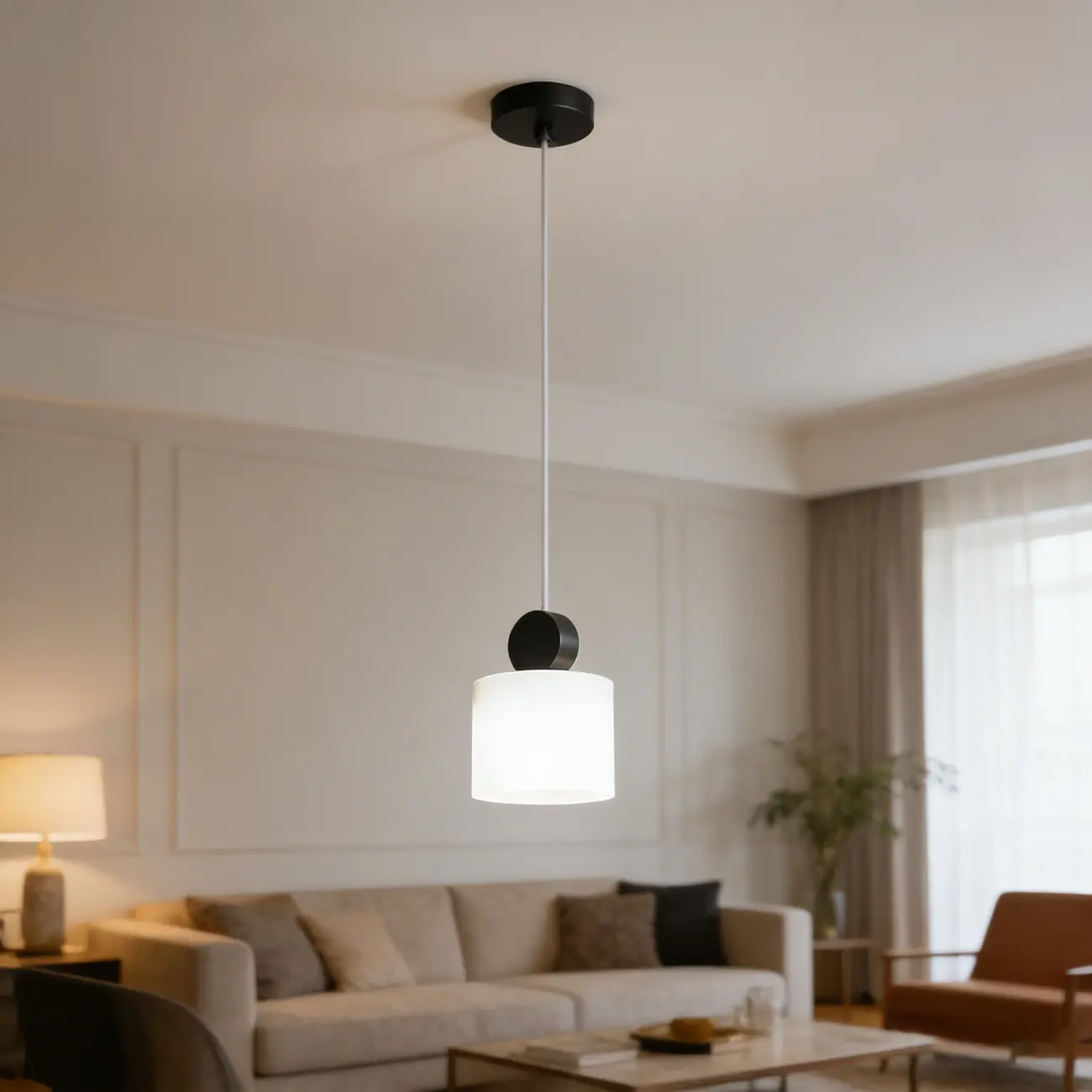 Modern Conical Alabaster White Bedroom Pendant Light Image - 4 | homeyfad