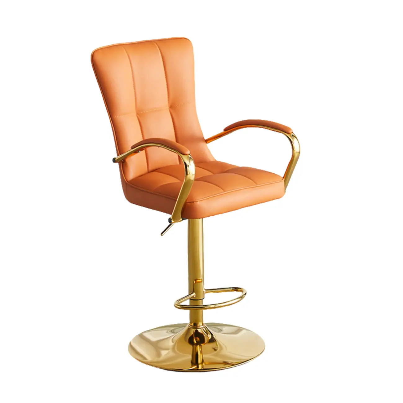 Luxury Mid-back Adjustable Swivel Bar Stools With Arms Image - 13 | homeyfad