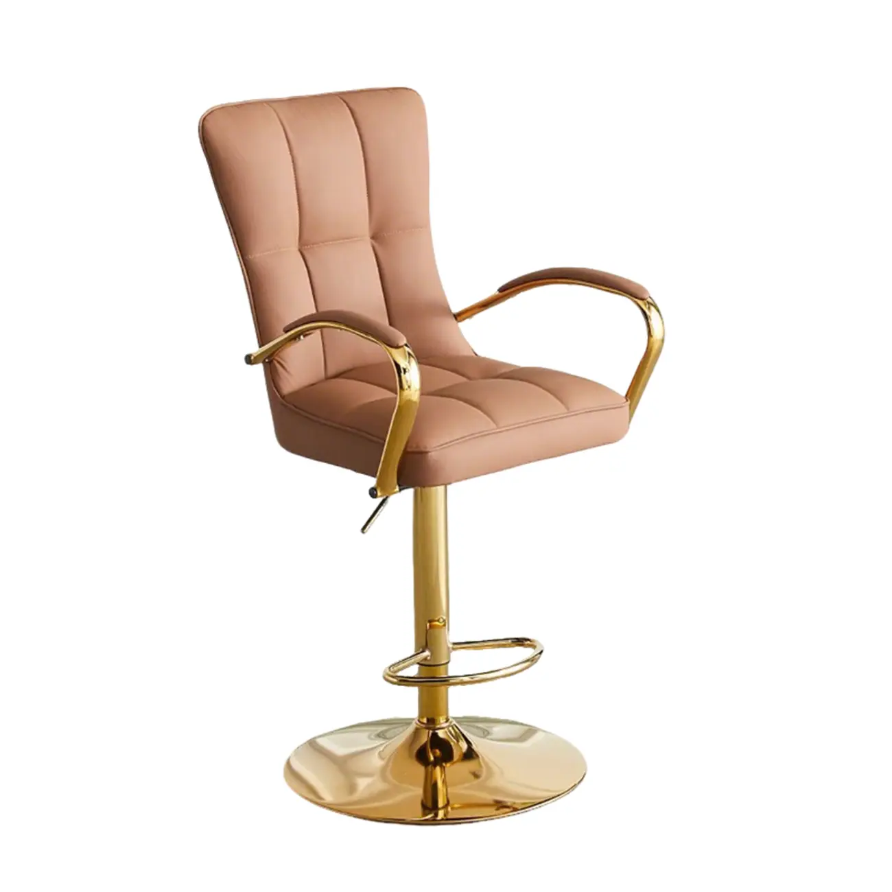 Luxury Mid-back Adjustable Swivel Bar Stools With Arms Image - 14 | homeyfad