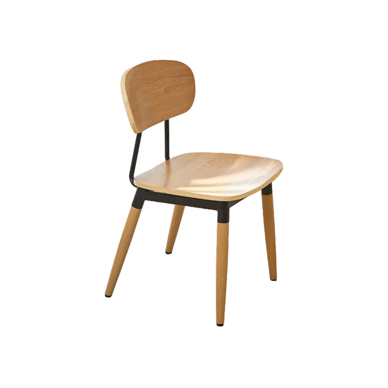 Mid-century Modern Solid Wood Armless Dining Chair Open-back Image - 18 | homeyfad