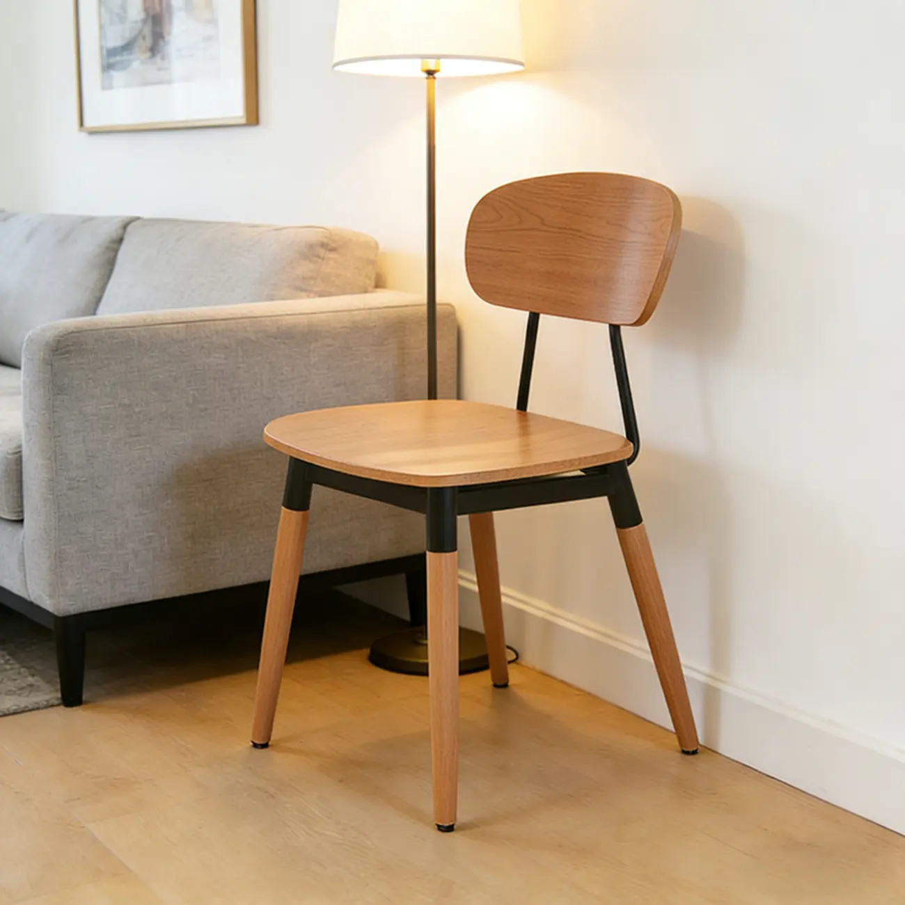 Mid-century Modern Solid Wood Armless Dining Chair Open-back Image - 7 | homeyfad