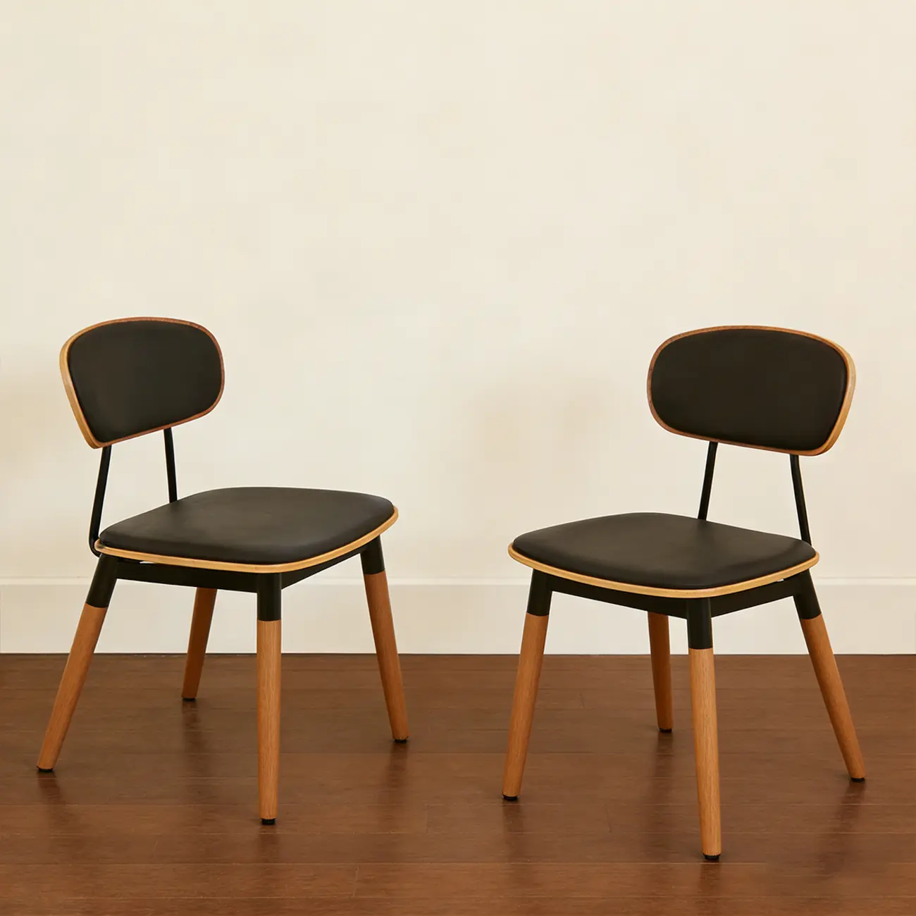 Mid-century Modern Solid Wood Armless Dining Chair Open-back Image - 14 | homeyfad