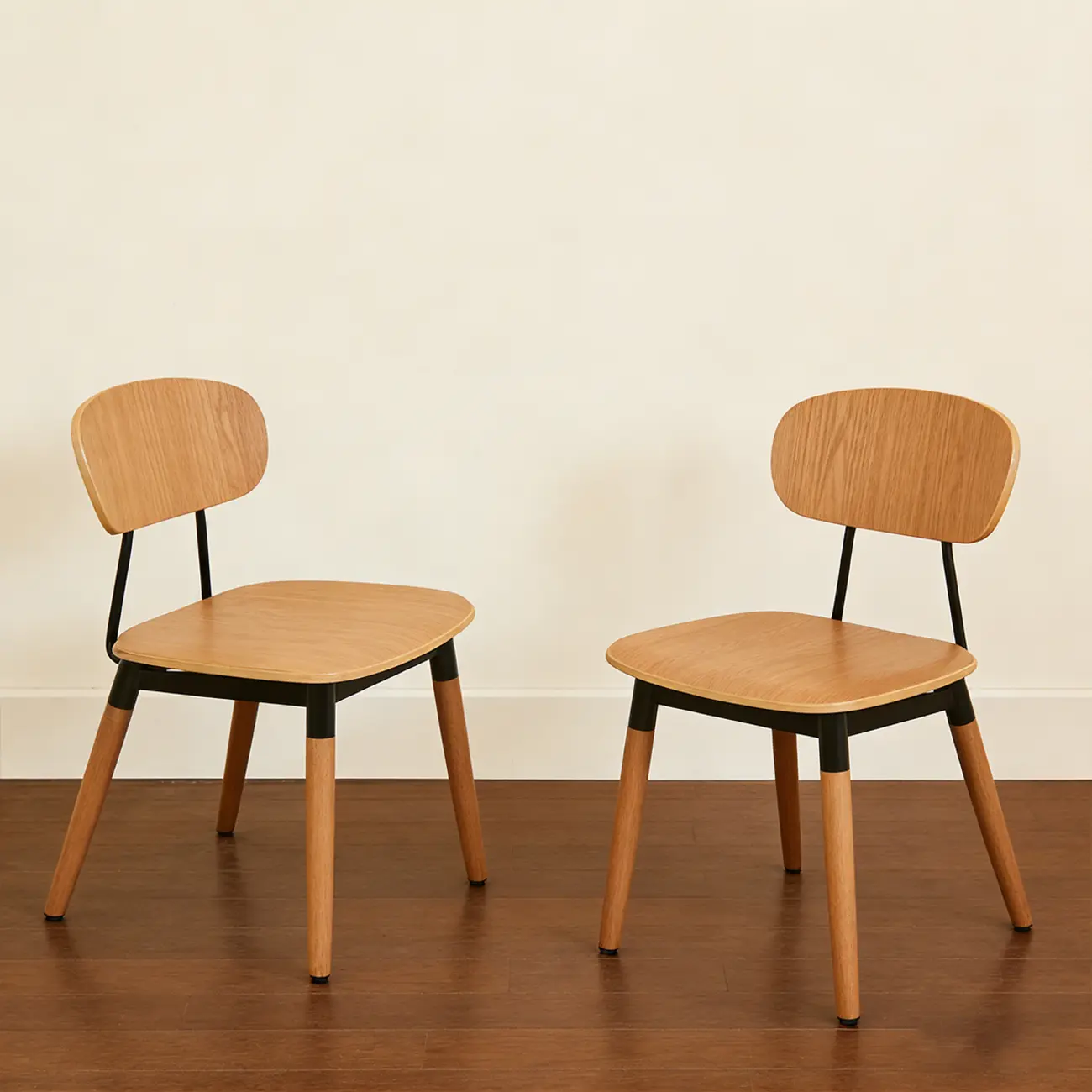 Mid-century Modern Solid Wood Armless Dining Chair Open-back Image - 11 | homeyfad