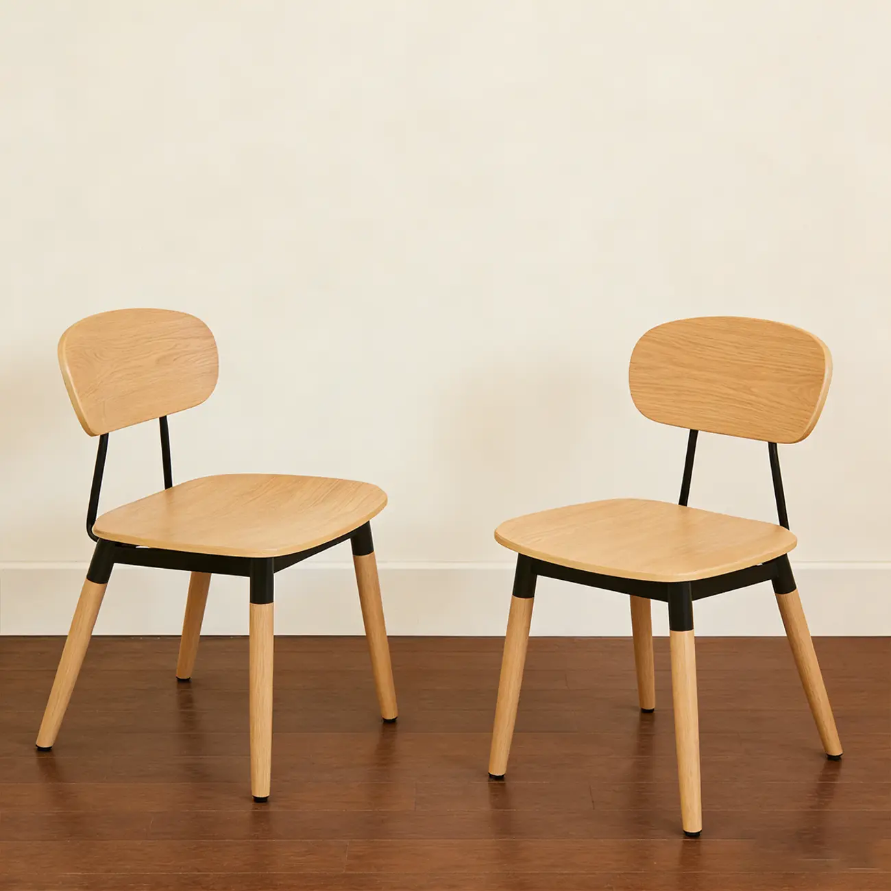 Mid-century Modern Solid Wood Armless Dining Chair Open-back Image - 12 | homeyfad