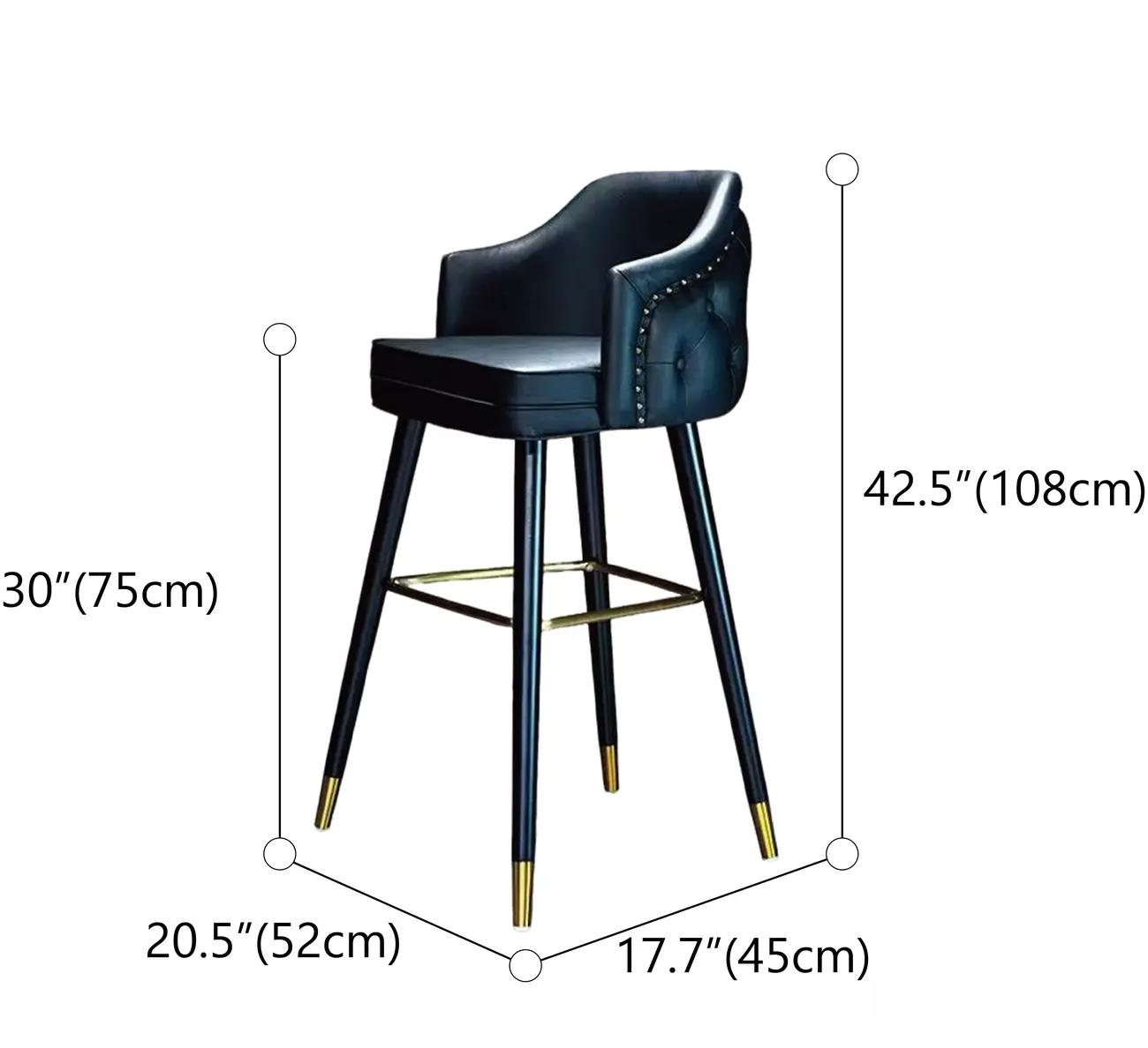 Mid-century Modern Upholstered Tufted Back Tuxedo Counter Stools Image - 14 | homeyfad