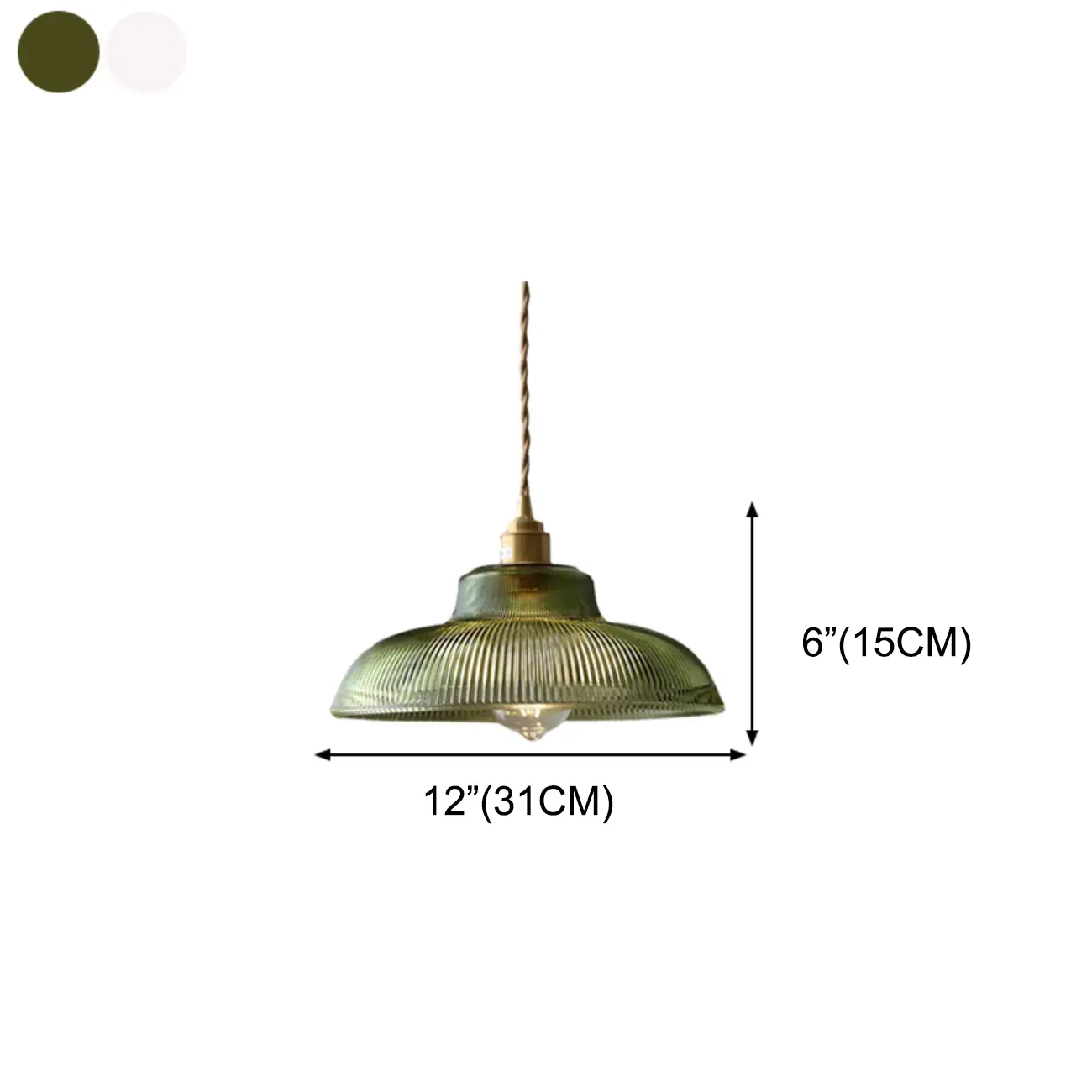 Modern Green Glass Dome Brass Kitchen Pendant Light Image - 13 | homeyfad