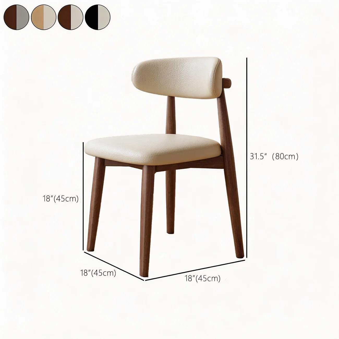 Mid-Century Modern Wooden Dining Chair Set of 2 Image - 3 | homeyfad