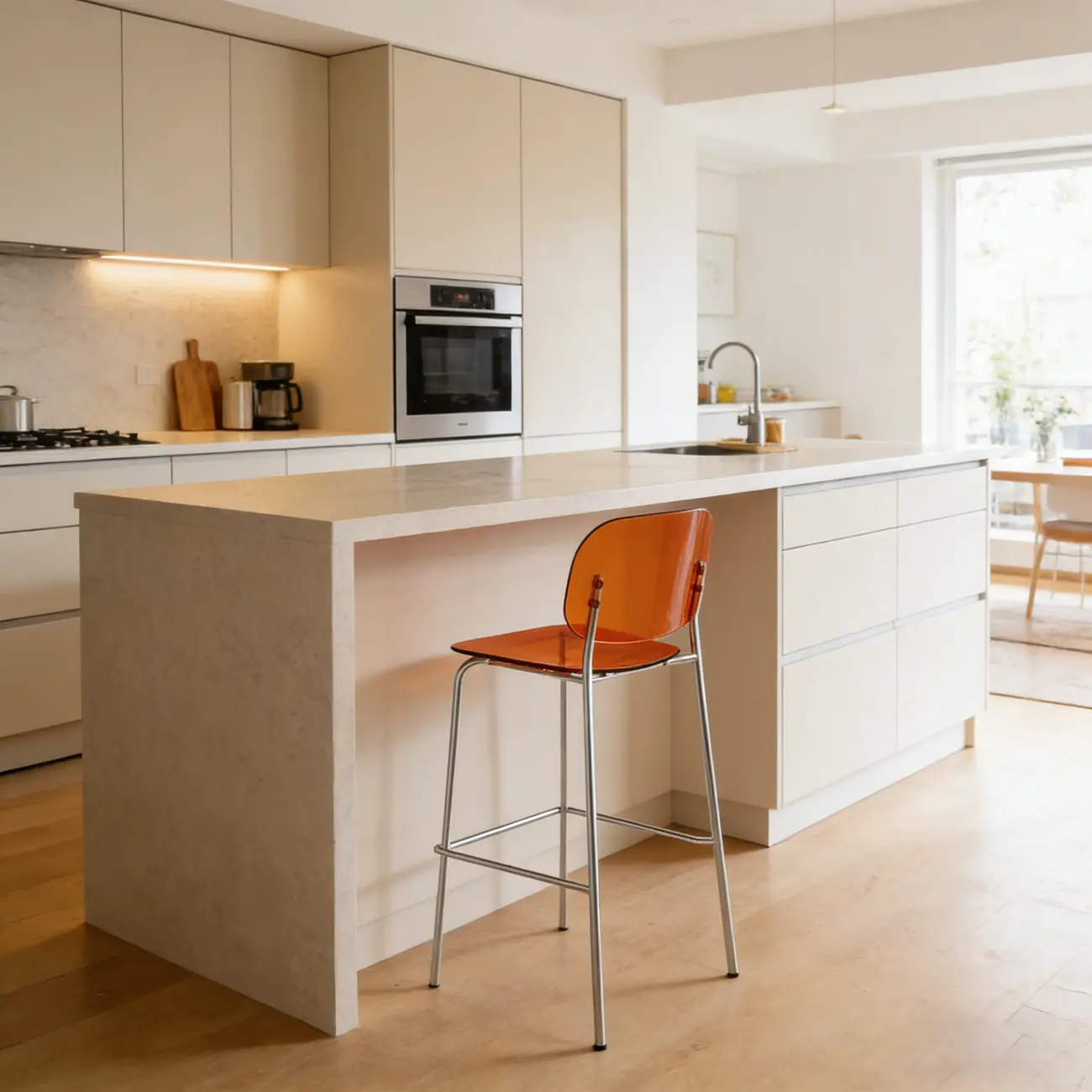 Modern Metal Counter Height Acrylic Bar Stools Image - 1 | homeyfad