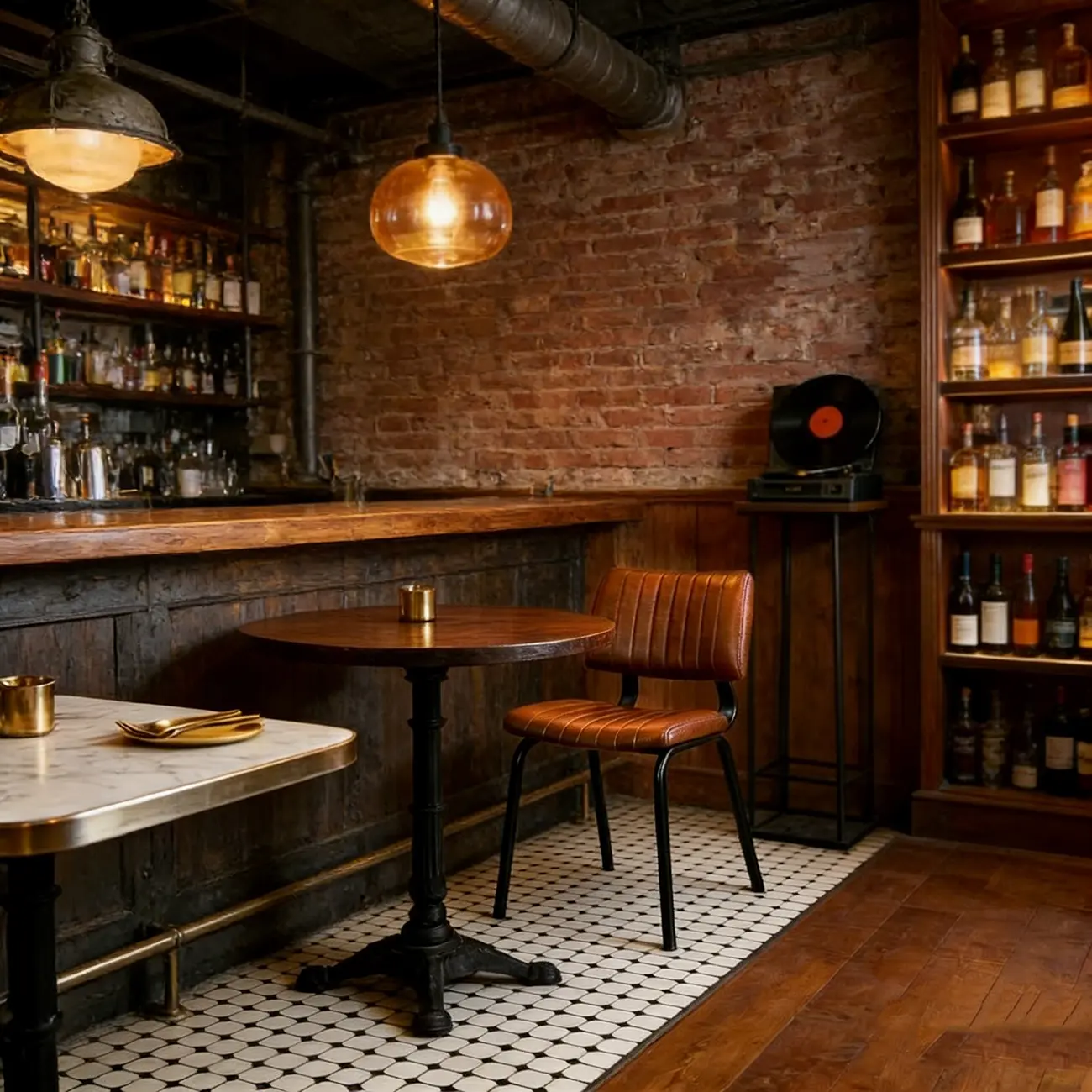 Industrial Armless Faux Leather Dining Chair Metal Legs Image - 2 | homeyfad