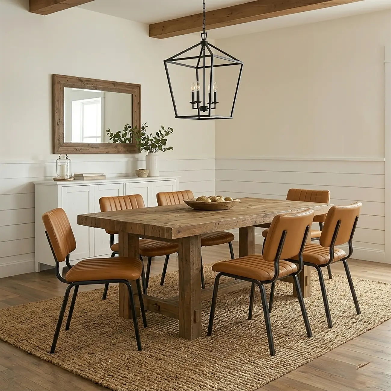 Industrial Armless Faux Leather Dining Chair Metal Legs Image - 3 | homeyfad