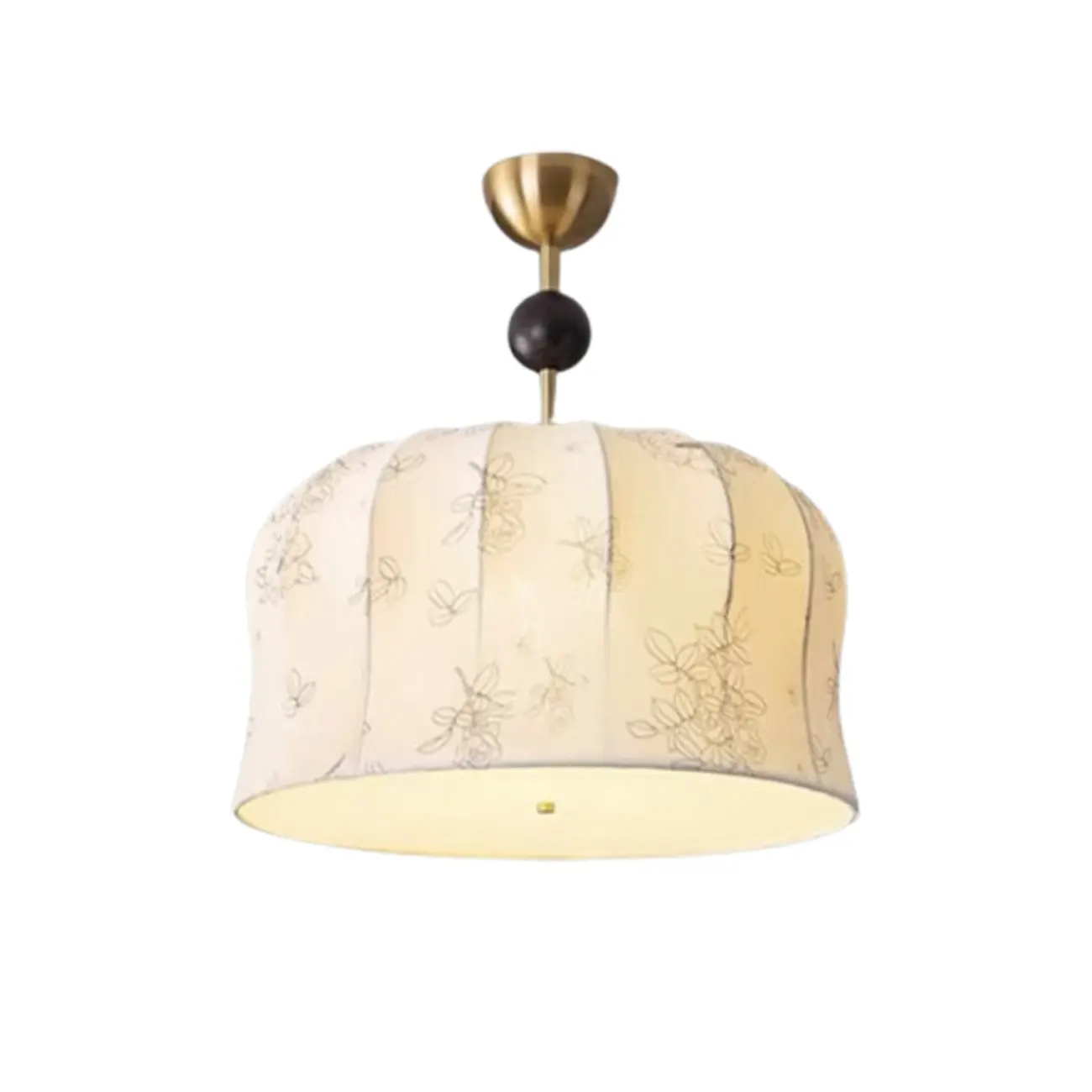 Gold Drum Fabric Modern Ceiling Light Chandelier Image - 8 | homeyfad