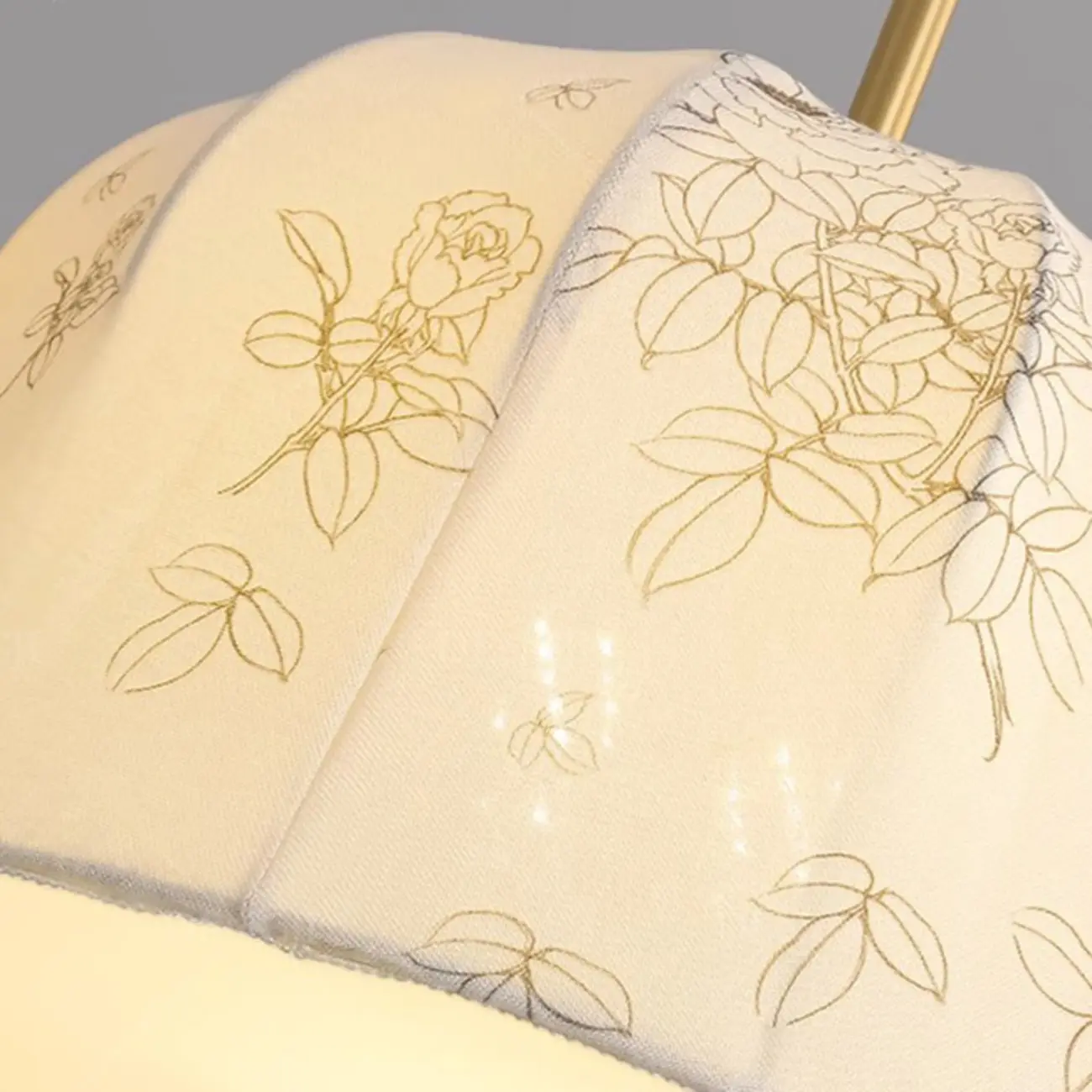 Gold Drum Fabric Modern Ceiling Light Chandelier Image - 9 | homeyfad