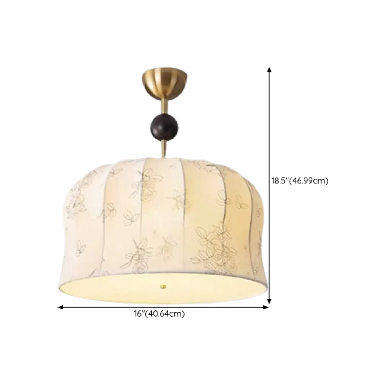 Gold Drum Fabric Modern Ceiling Light Chandelier #size | homeyfad