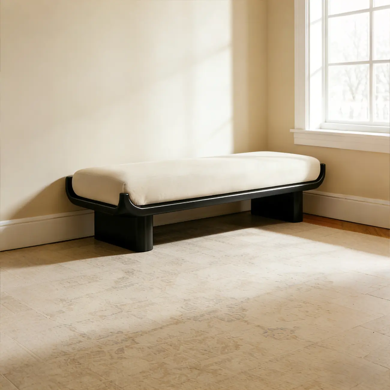 Modern Vintage Green Solid Wood Upholstered Bedroom Bench Image - 17 | homeyfad