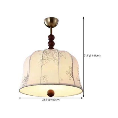 Gold Drum Fabric Modern Ceiling Light Chandelier Image - 17