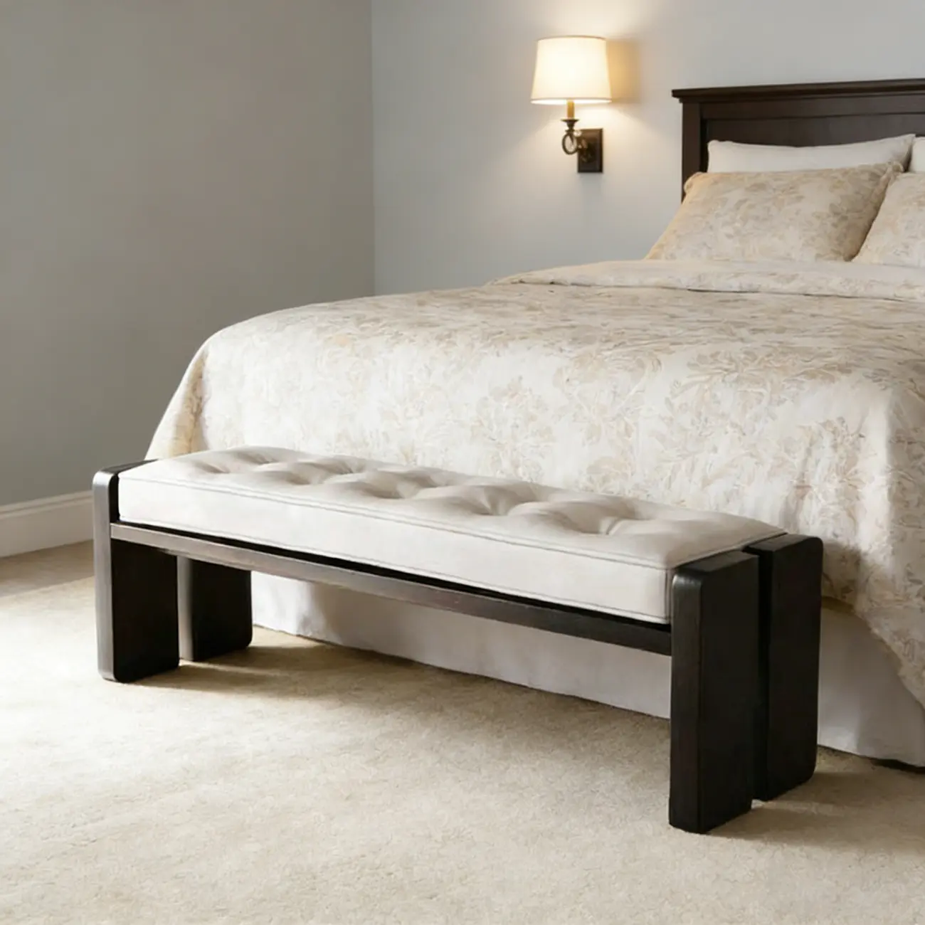 Mid-century Modern Solid Wood Frame Entryway Bench Image - 15 | homeyfad