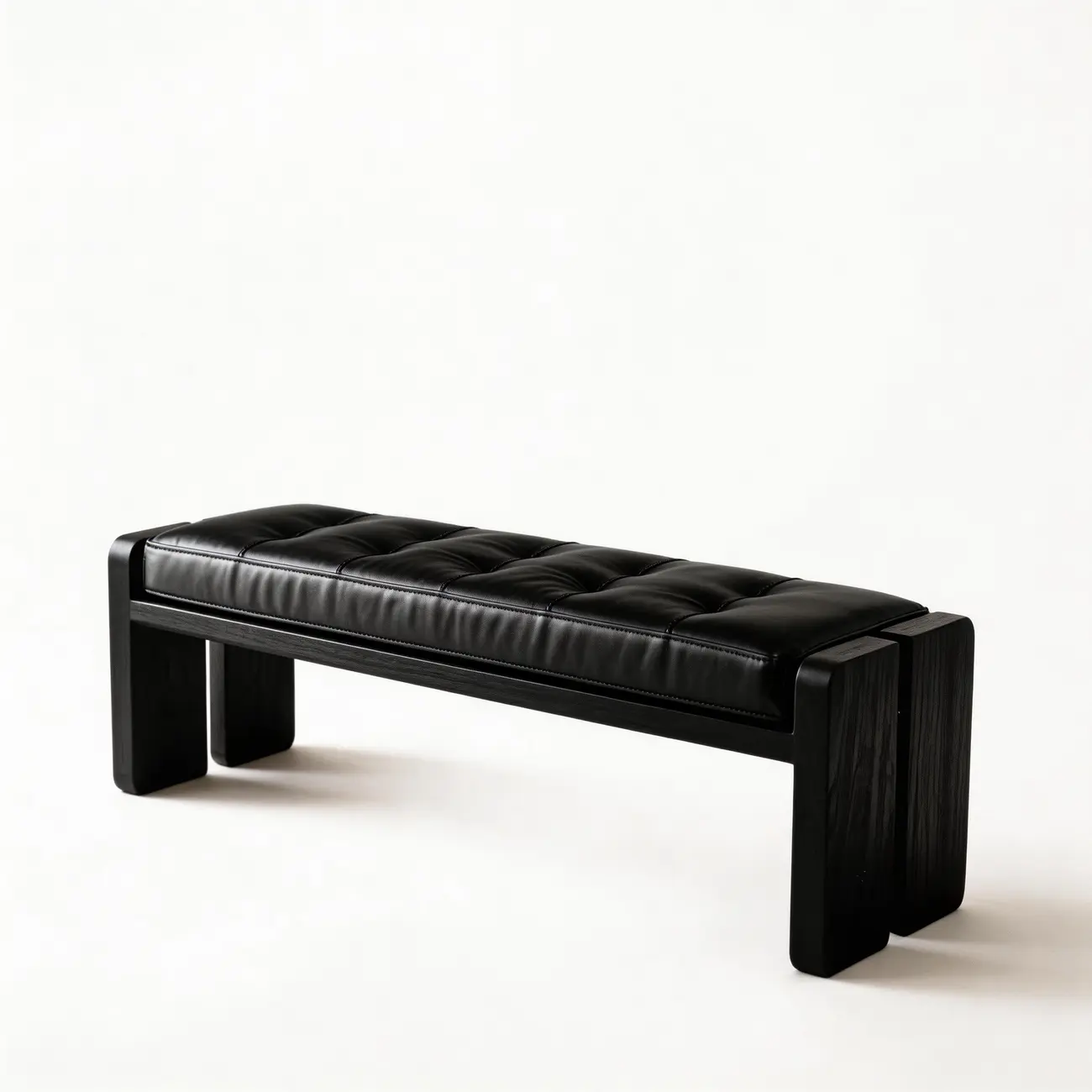 Mid-century Modern Solid Wood Frame Entryway Bench Image - 17 | homeyfad