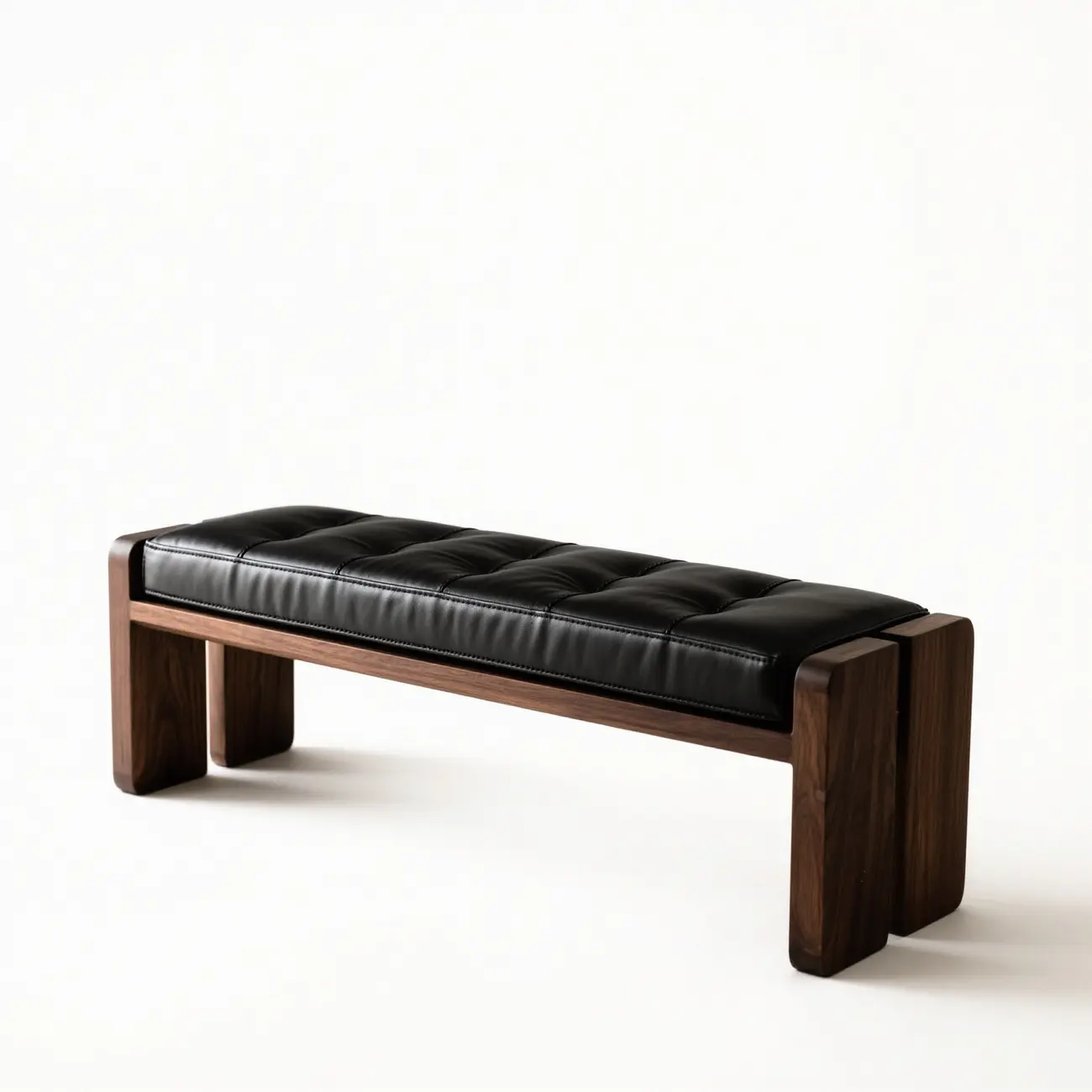 Mid-century Modern Solid Wood Frame Entryway Bench Image - 18 | homeyfad