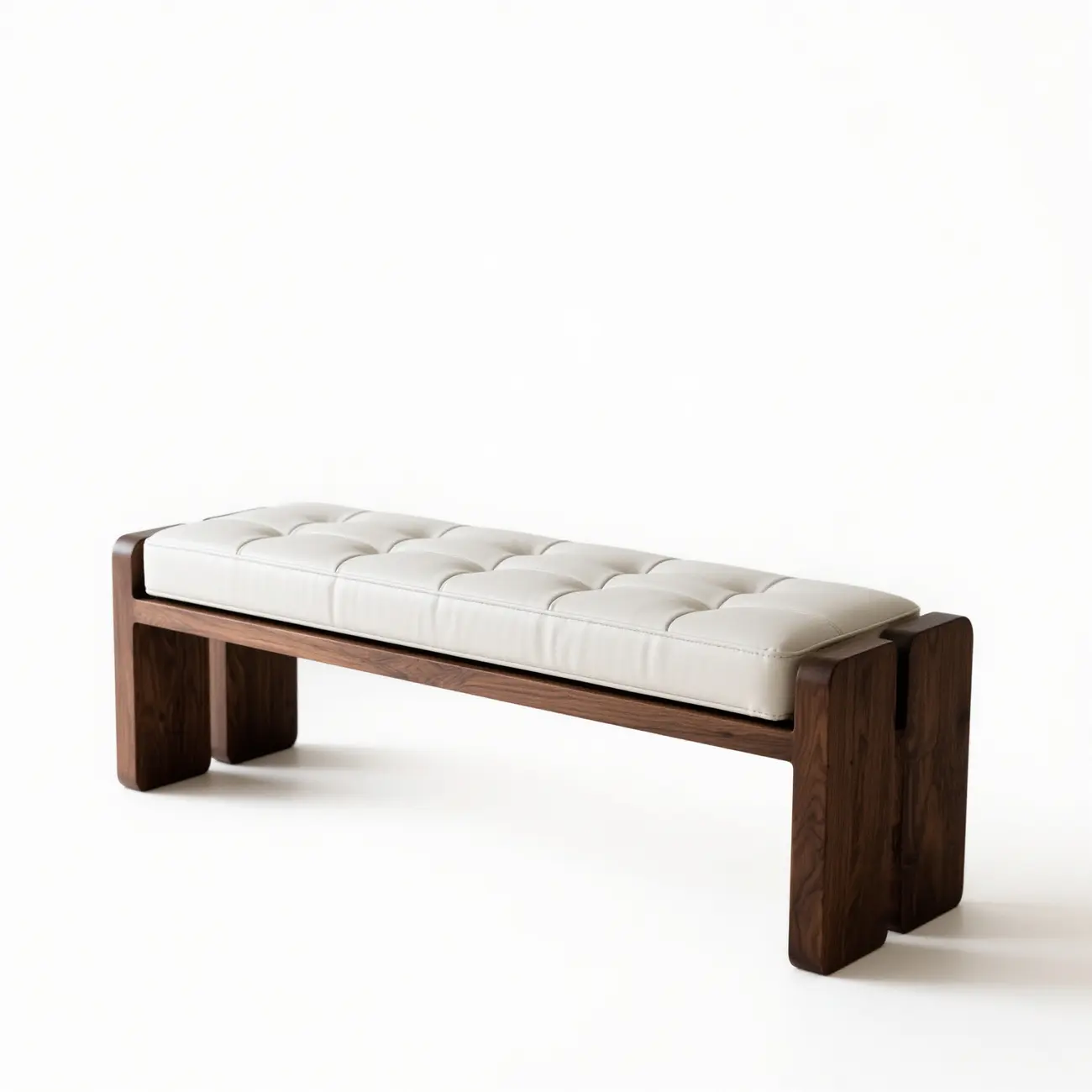 Mid-century Modern Solid Wood Frame Entryway Bench Image - 20 | homeyfad