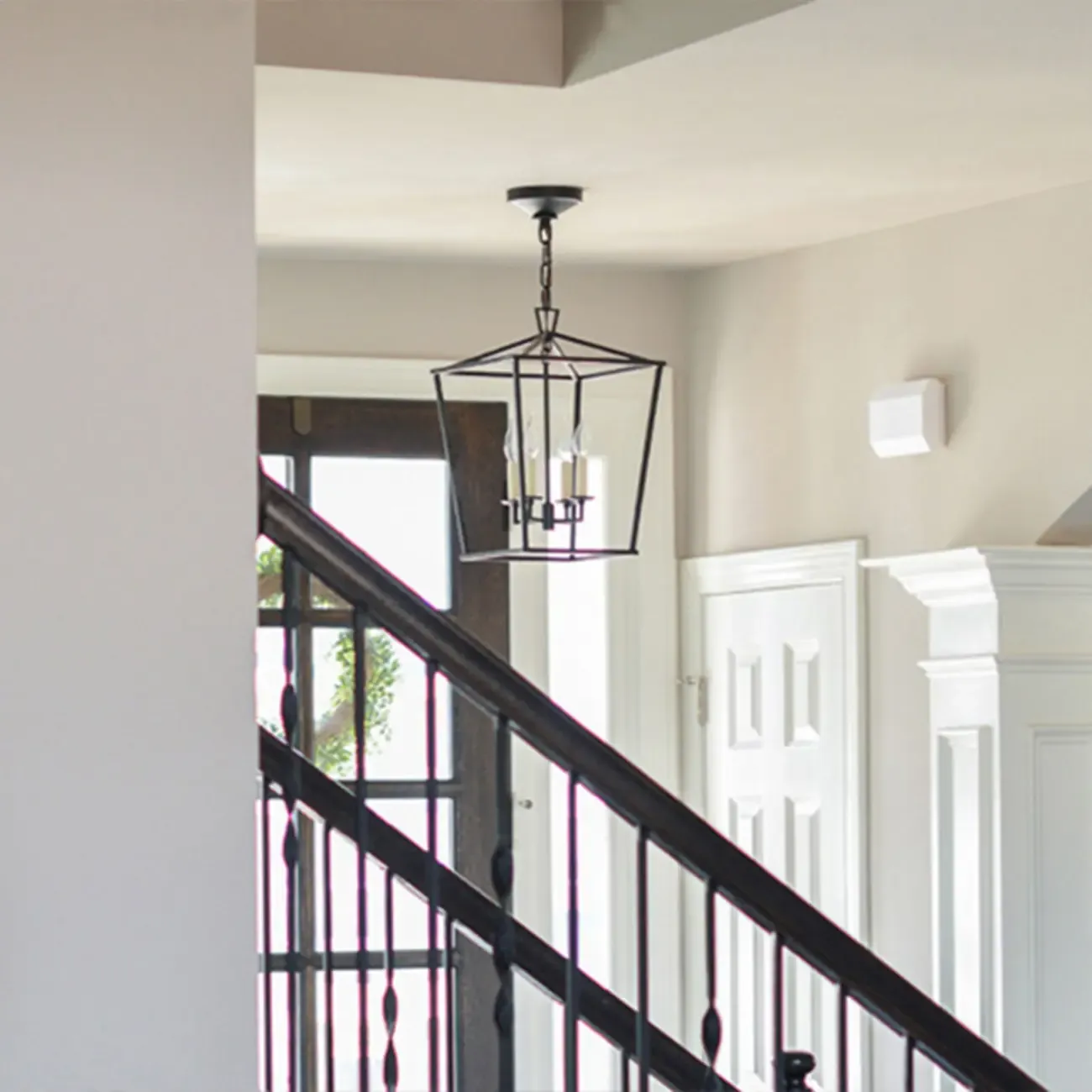 Industrial Adjustable Metal Lantern Caged Candelabra Chandelier Image - 4