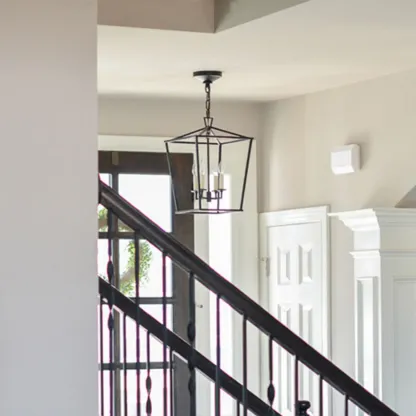 Industrial Adjustable Metal Lantern Caged Candelabra Chandelier Image - 4