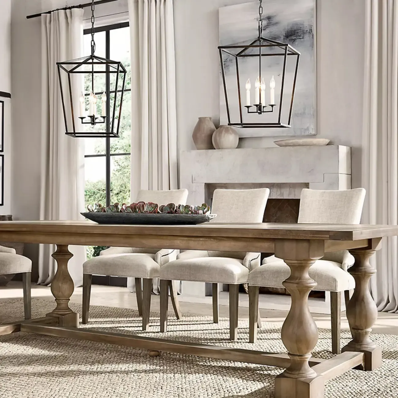 Industrial Adjustable Metal Lantern Caged Candelabra Chandelier Image - 3