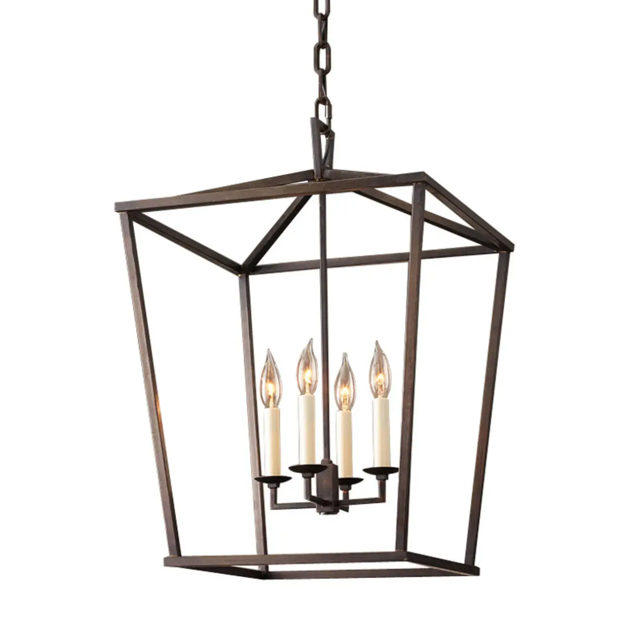 Industrial Adjustable Metal Lantern Caged Candelabra Chandelier Image - 8 | homeyfad