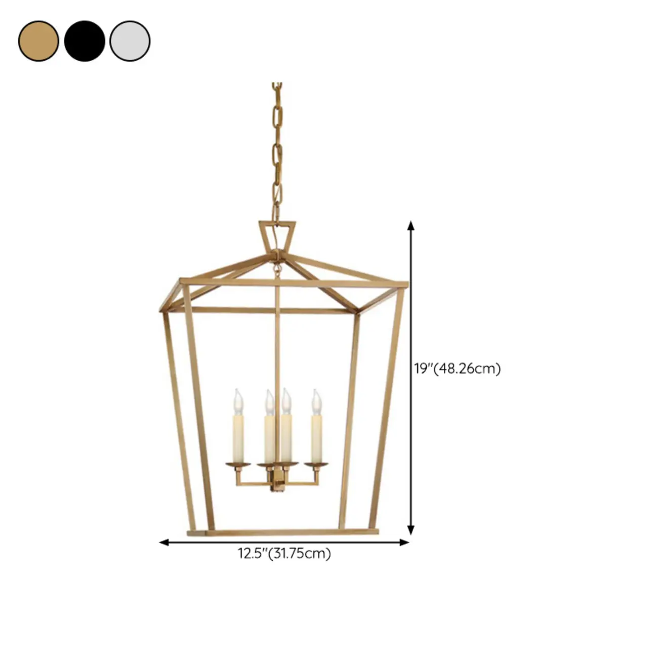 Industrial Adjustable Metal Lantern Caged Candelabra Chandelier #size