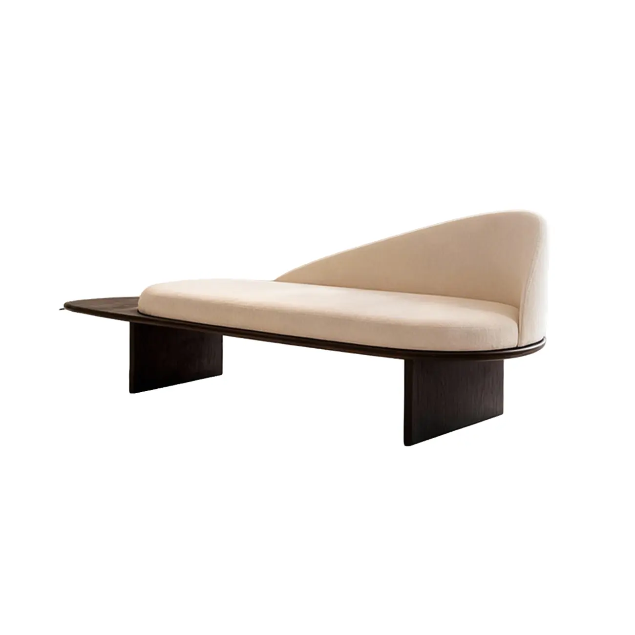 Modern Organic Shape Upholstered Bench with Backrest Image - 15 | homeyfad