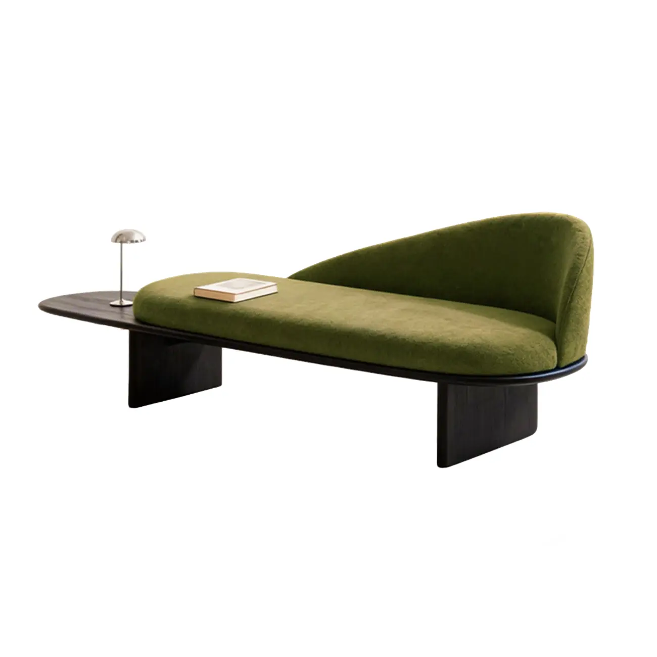 Modern Organic Shape Upholstered Bench with Backrest Image - 16 | homeyfad
