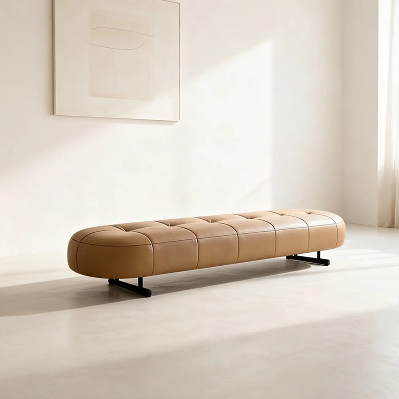 Top-Grain Leather Modern Upholstery Bench for Bedroom Image - 20 | homeyfad