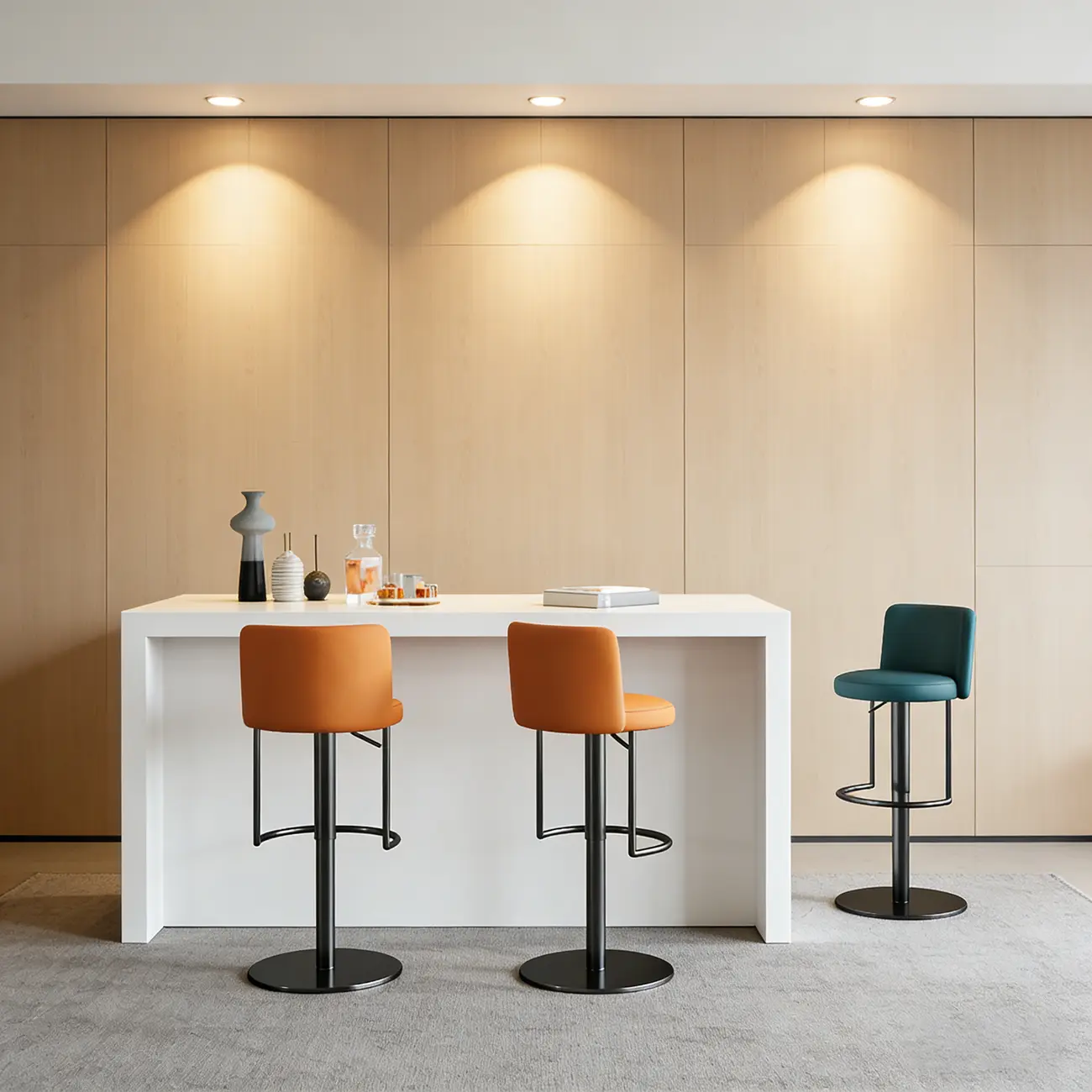 Modern Stainless Steel Swivel Bar Stool Adjustable Height Image - 1 | homeyfad