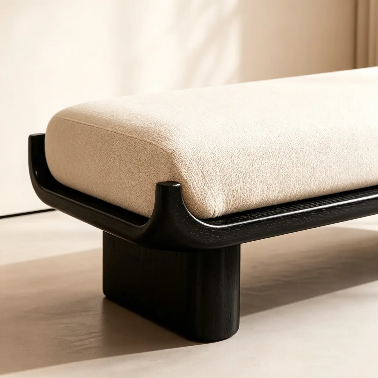 Modern Vintage Green Solid Wood Upholstered Bedroom Bench Image - 11 | homeyfad