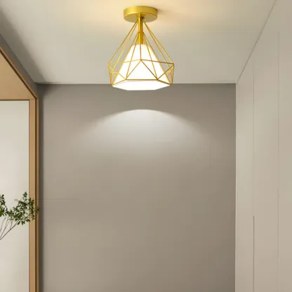 5 to 9 Inch Geometric Metal Modern Semi Flush Ceiling Light